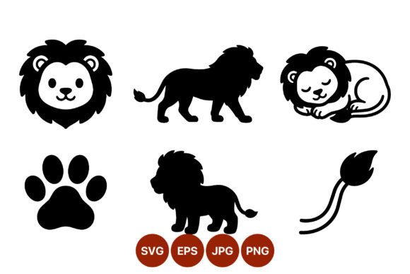 Download Cute Lion Face Paw Tail Vector - Cute lion Collection