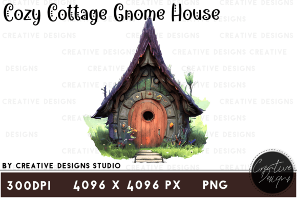 Download Cozy Cottage Gnome House Clipart Graphic - Graphic Collection