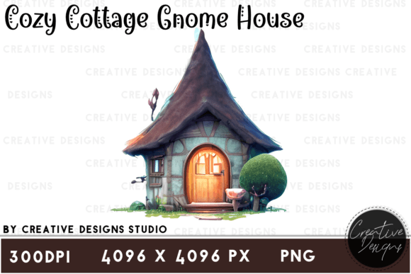 Download Cozy Cottage Gnome House Graphic Clipart - Graphic Collection