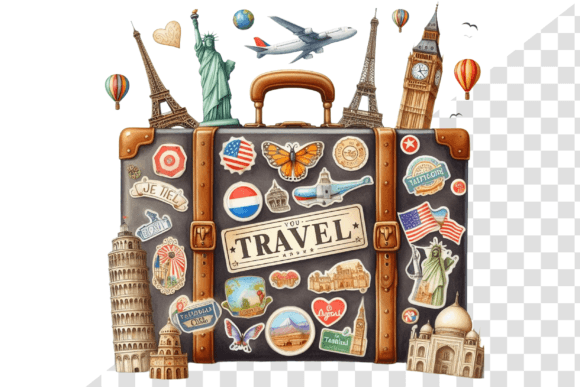 Download TravelSticker Vintage Suitcase Clipart - Premium Resources