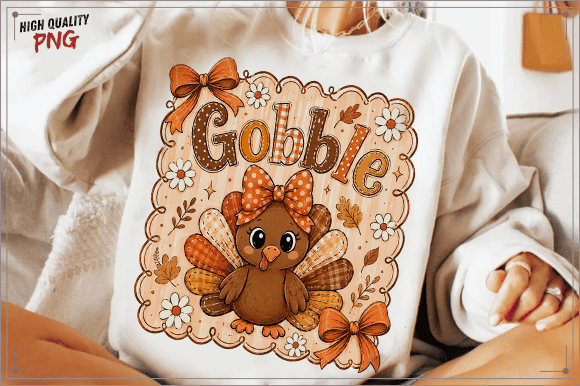 Download Preppy Thanksgiving Gobble Coquette PNG - Thanksgiving Collection