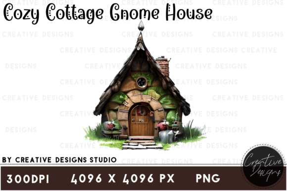 Download Cozy Cottage Gnome House Graphic Clipart - Graphic Collection