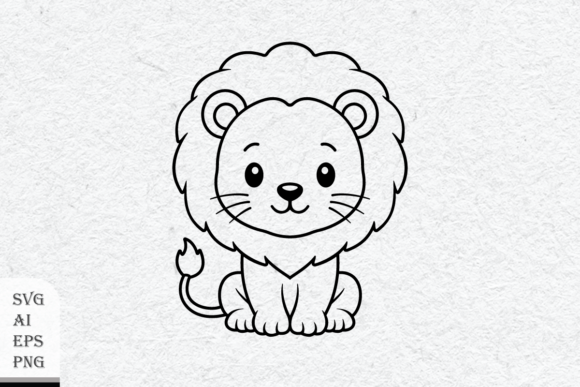 Download Cute Lion Outline - Cute lion Collection
