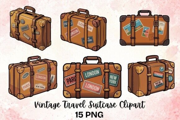 Download Vintage Travel Suitcase Clipart - Suitcase clipart Collection