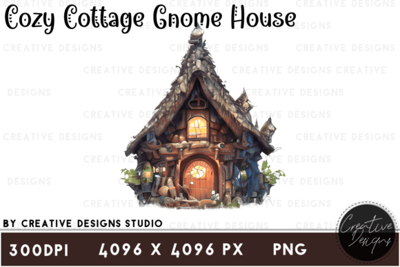 Download Cozy Cottage Gnome House Graphic Clipart - Graphic Collection
